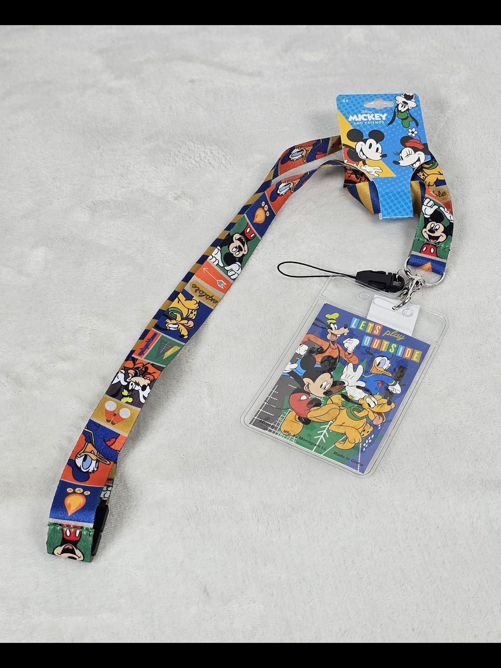 Disney Mickey Mouse Kids Lanyard with Badge Holder - Multicolor